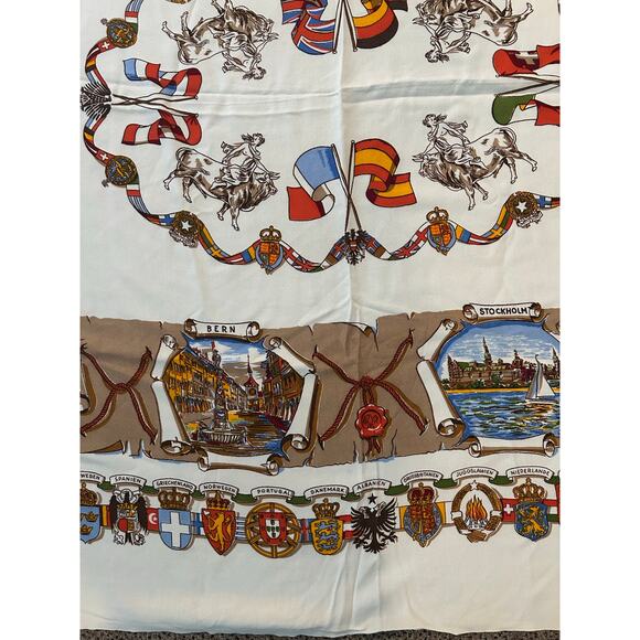 Vintage Germany & European Cities Souvenir Tablecloth 54” X 46” - Picture 4 of 8